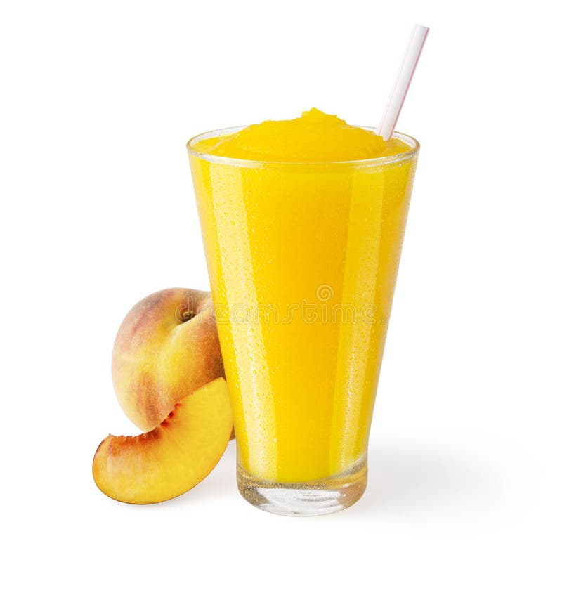 Peach Smoothie on White Background