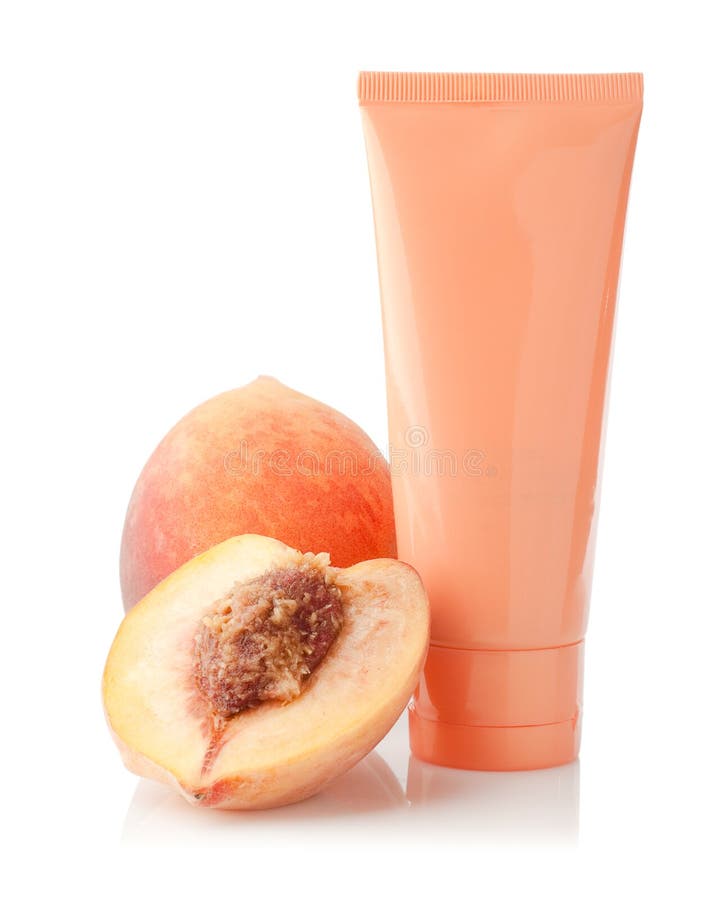 Peach and tube cosmetics