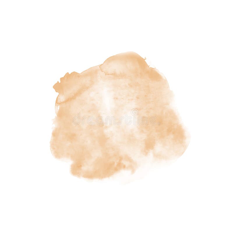 Peach Watercolor Splash on White Background. Vector Beige Watercolour ...