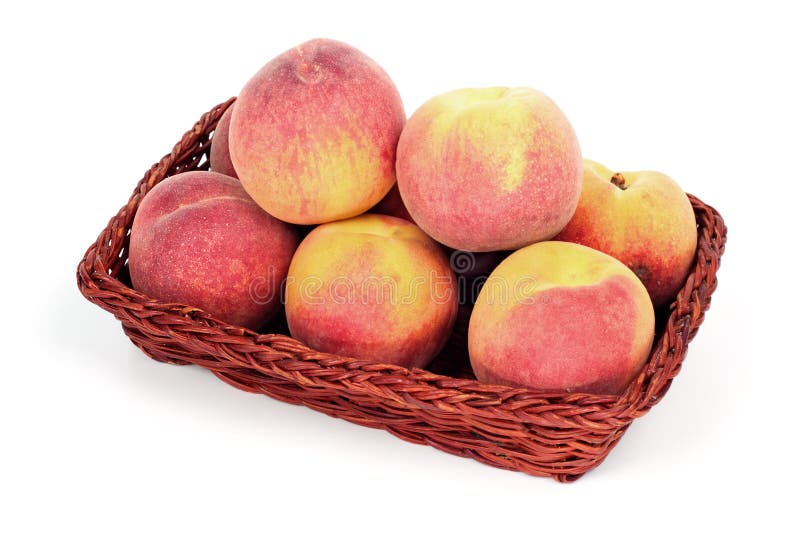 Peaches in Basket 2 stock photo. Image of healthful, yellow 11079158