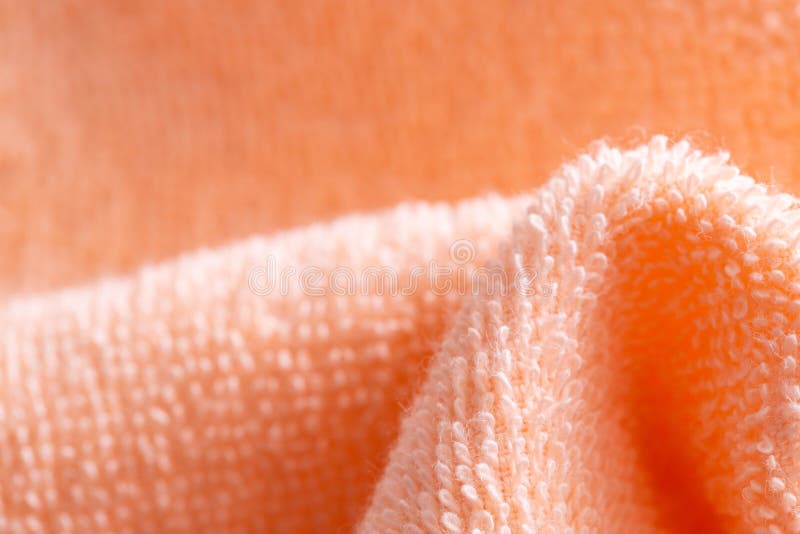 Peachy Soft Warm Fabric. Peach Velvet Background Material, Macro Stock