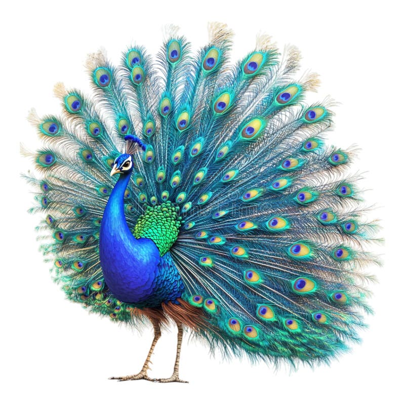 Peacock against transparent background for naturethemed content decorative visuals or artistic graphics vector illustration
