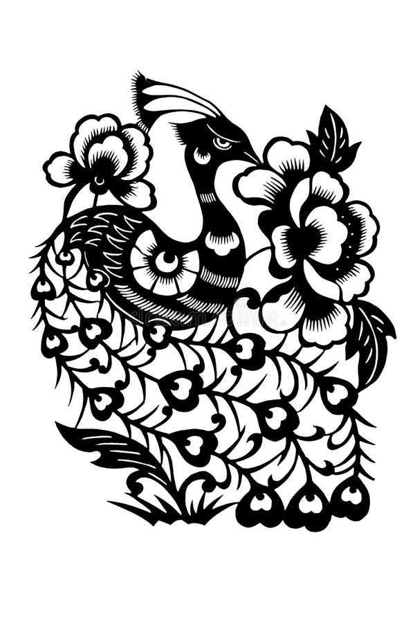 Peacock silhouette stock illustration. Illustration of white 4574178