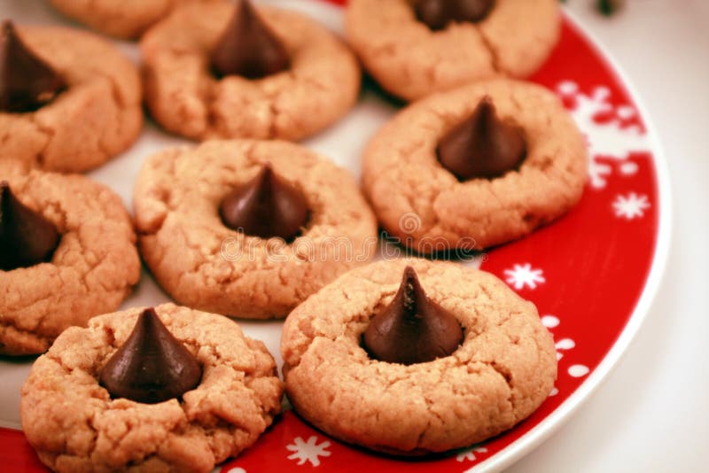 Peanut Butter and Chocolate Kiss Christmas Cookies