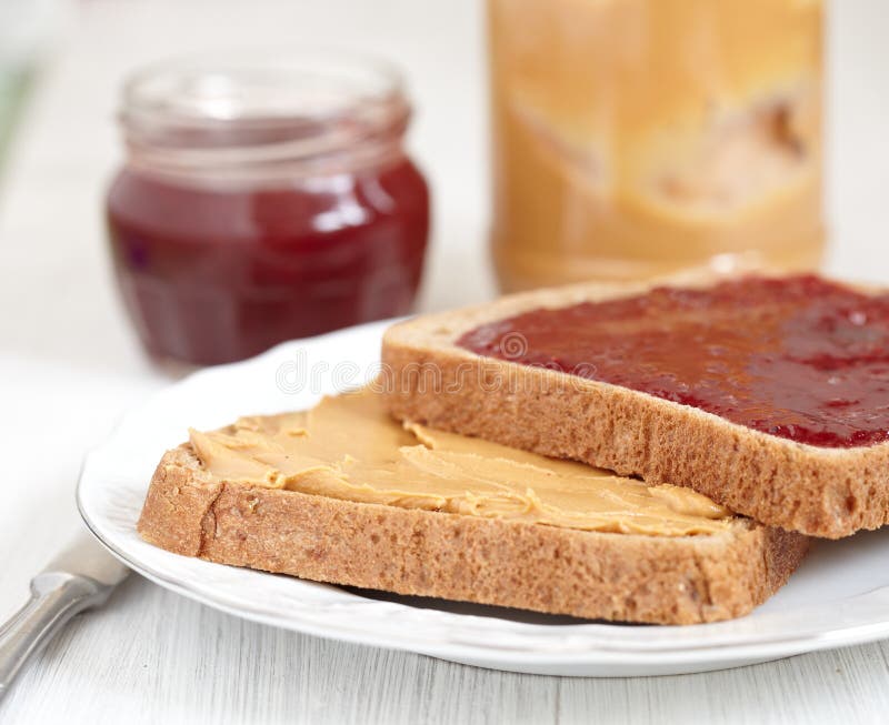 Peanut Butter and Jelly Sandwich Stock Image - Image of lunch ...