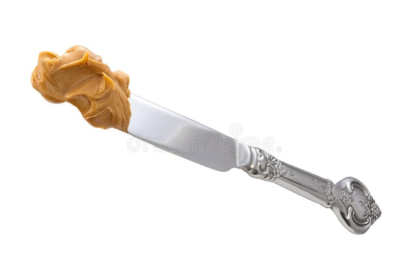 Peanut butter spread on a knife Stock Photo by ©magone 70606539