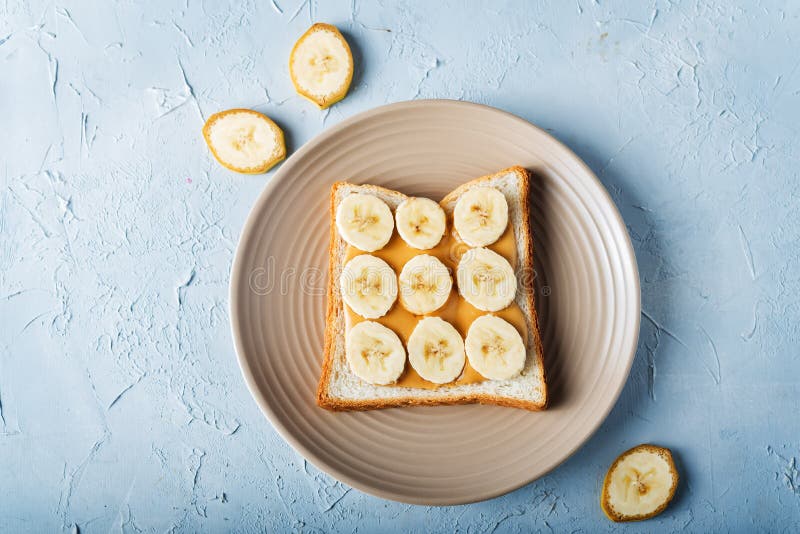 Peanut Butter Sandwich with Fruits Stock Photo Image of cooked