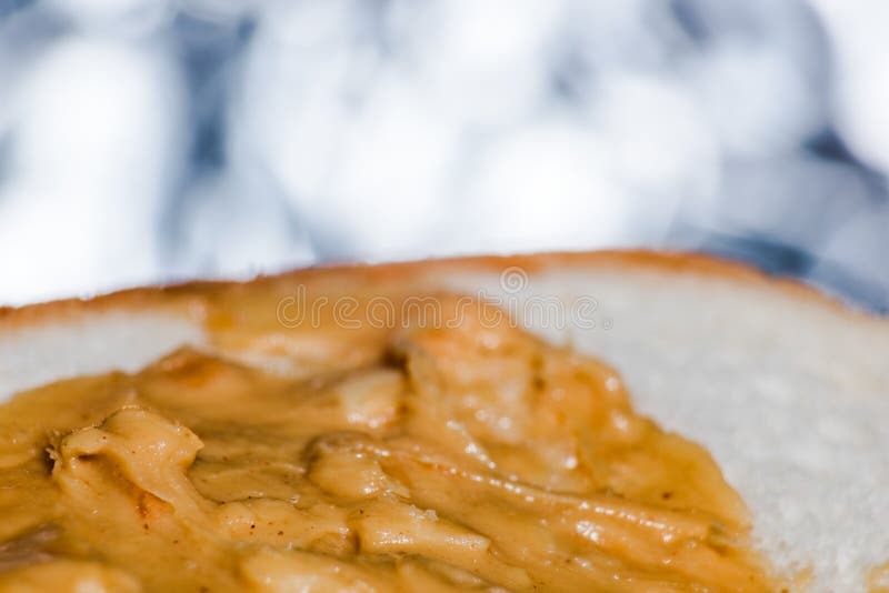 Peanut Butter on White Bread is Close Stock Image Image of baked