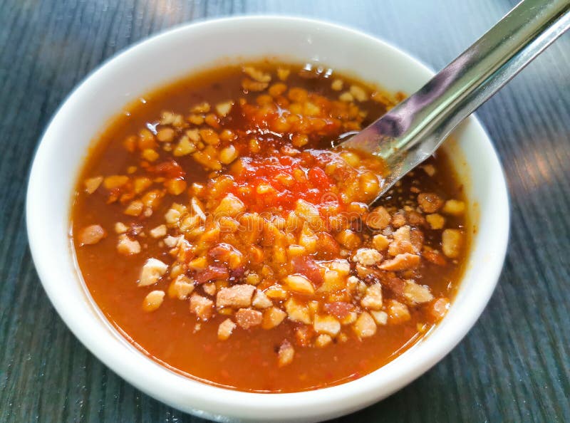 Peanut, Chilli Dipping Sauce in White Bowl Stock Image Image of