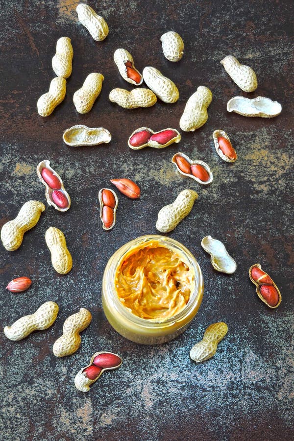 Peanut Paste and Peanuts. Vegan Snack. Vegetable Protein Concept. Stock Image Image of peanuts