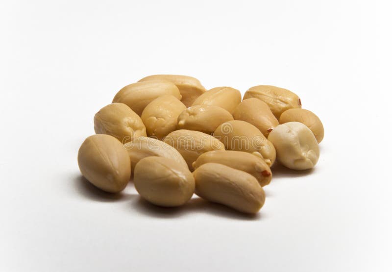 Yellow Peanut Shells on White Background