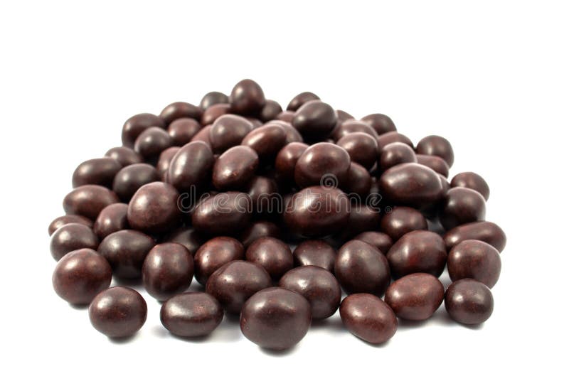 Peanuts or almonds covered with chocolate