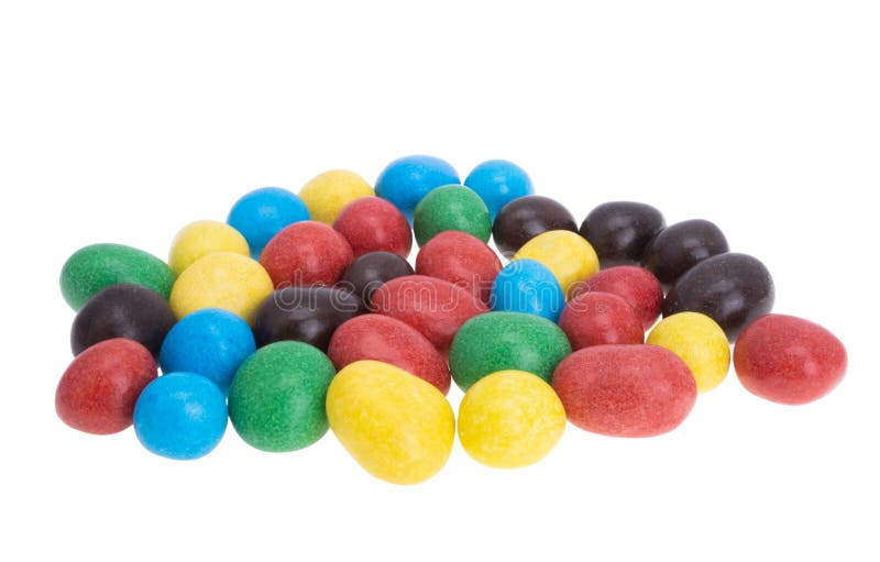 Peanuts in colored glaze isolated