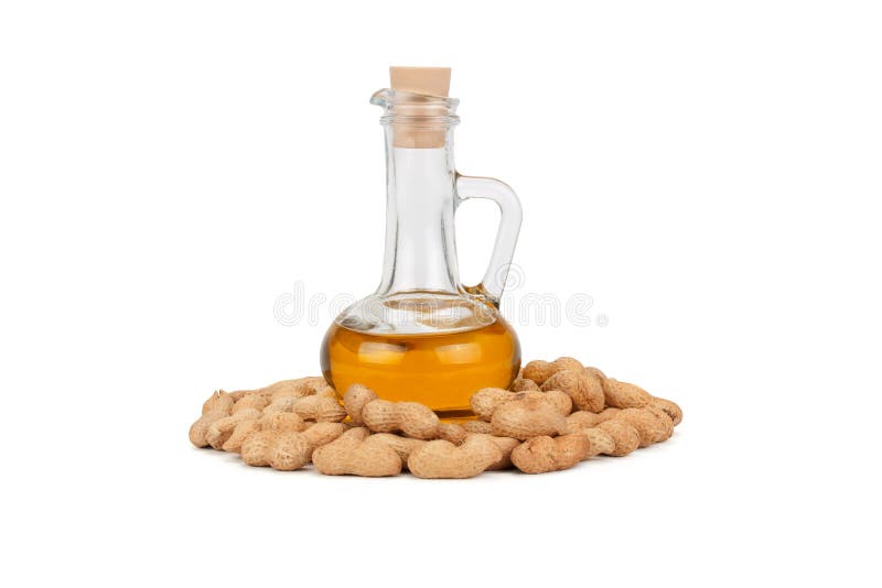 Peanuts and oil in bottle stock image. Image of nutritious 51938289
