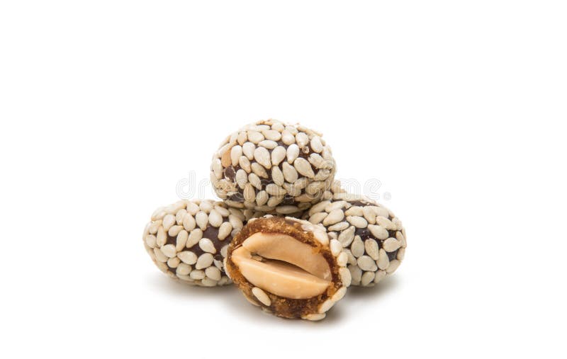 Peanuts in sesame seeds stock image. Image of grain, legume 92784707