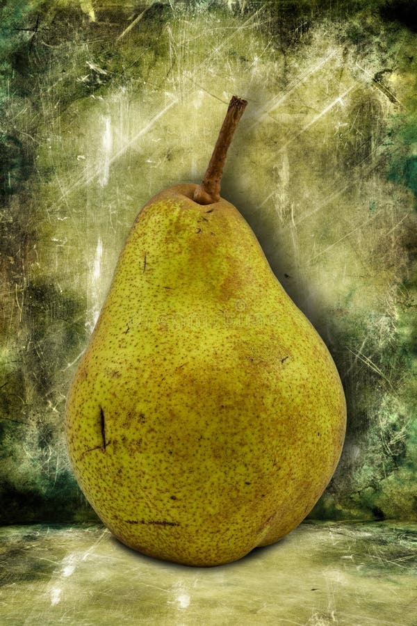 Pear on Dirty Green Background Stock Photo Image of nutrition