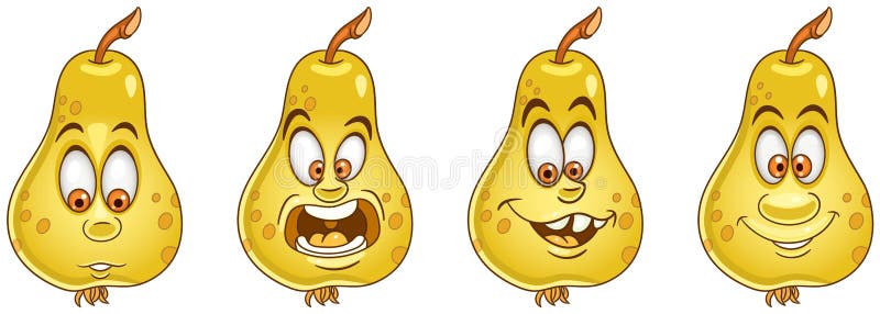 Pear Nya körsbär på trä royaltyfri illustrationer