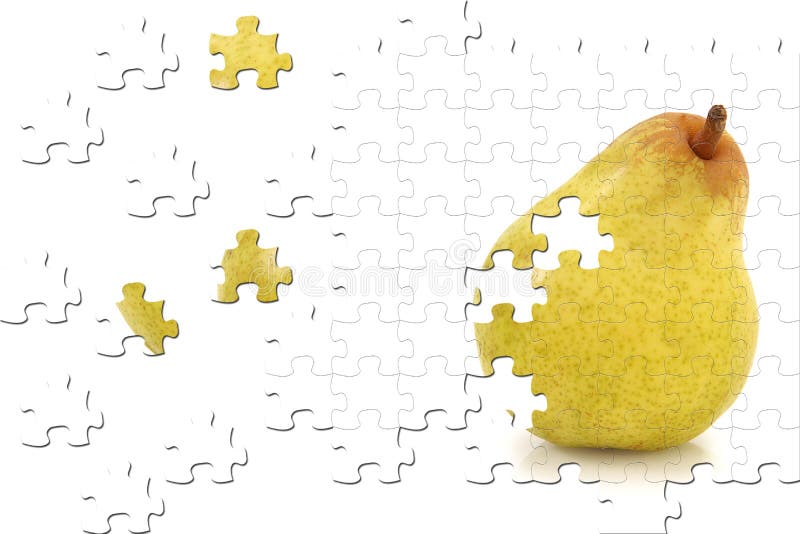 Pear Puzzle on White