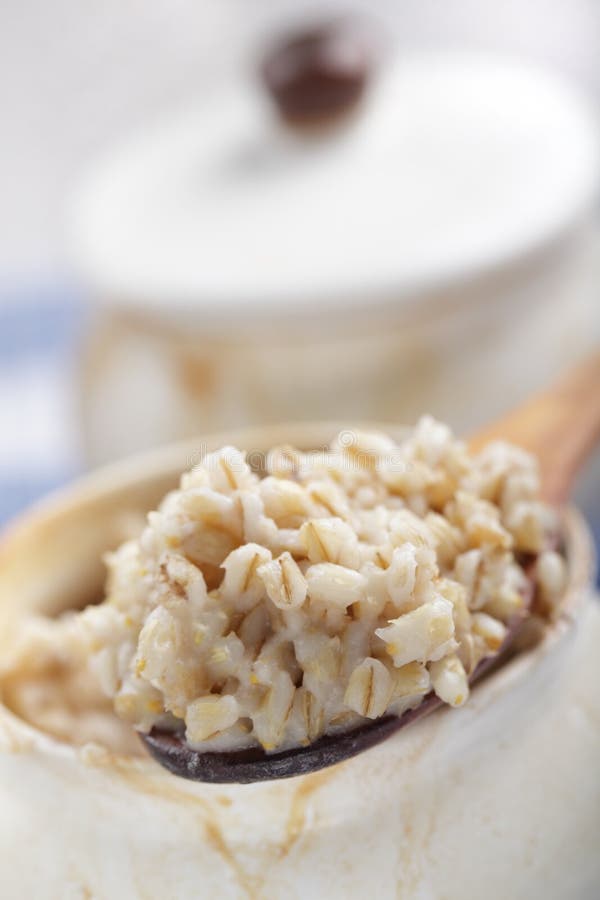Pearl barley porridge royalty free stock photo Pearl barley porridge royalty free stock photo