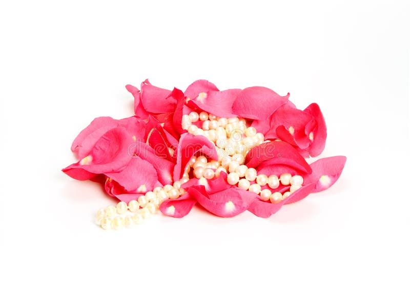 Valentine Gift Pearl On Rose Petals Stock Image Image of flower, bead