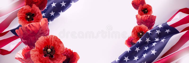 Remembrance Day Banner with Poppy Flowers Against White Background Stock  Photo - Image of canada, poppy: 191686038