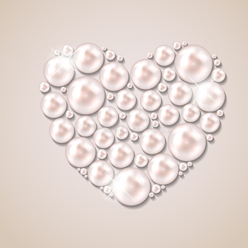 Pearl heart vector illustration background