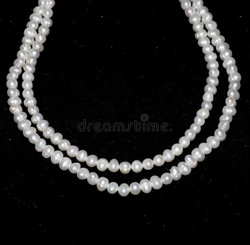 Pearl Necklace on White Background Stock Photo Image of color