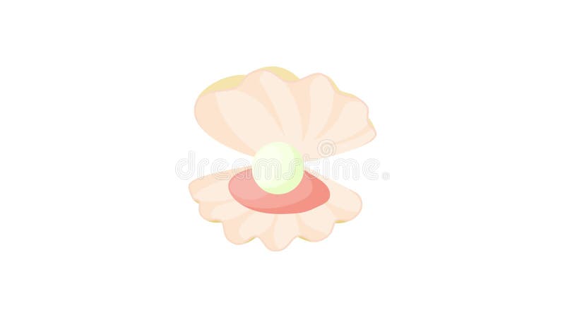 Pearl in a shell icon animation royalty free illustration