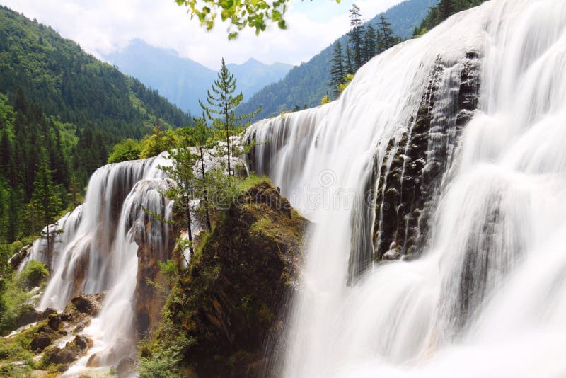 Pearl shoal waterfall jiuzhai valley summer