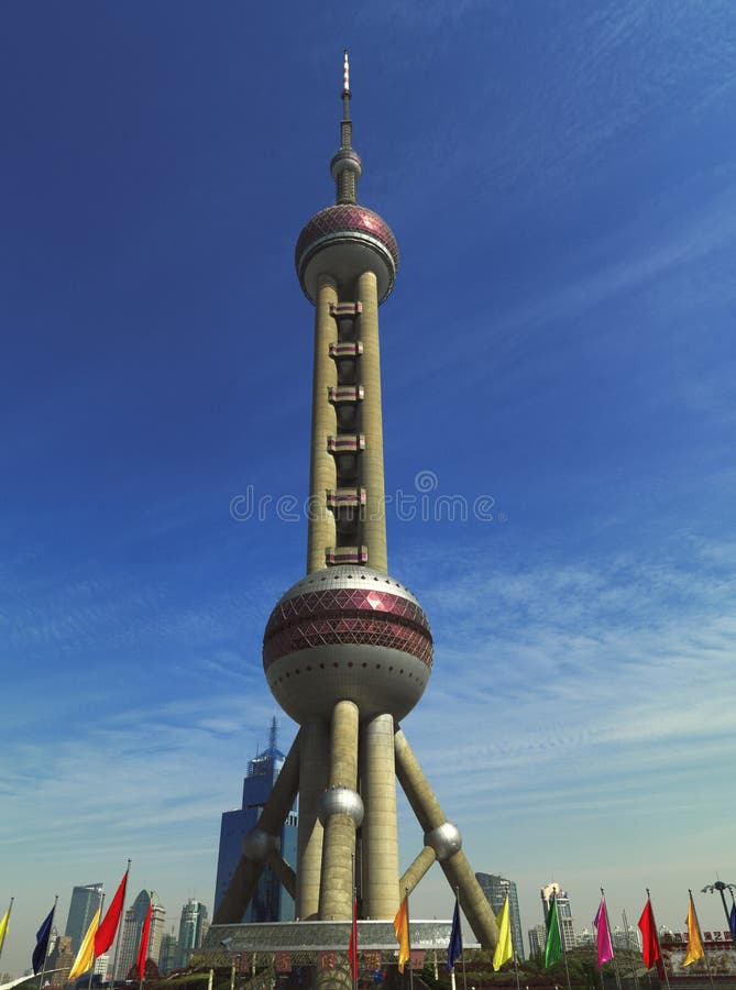 The Oriental Pearl Tower in Shanghai Stock Photo - Image of