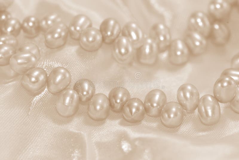 Pearls on silk stock image. Image of elegance, feminine 4057423