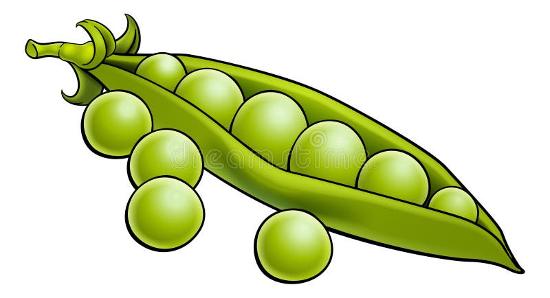 Peas Vegetable Cartoon Illustration Stock Vector - Illustration of food,  vegetables: 211571226