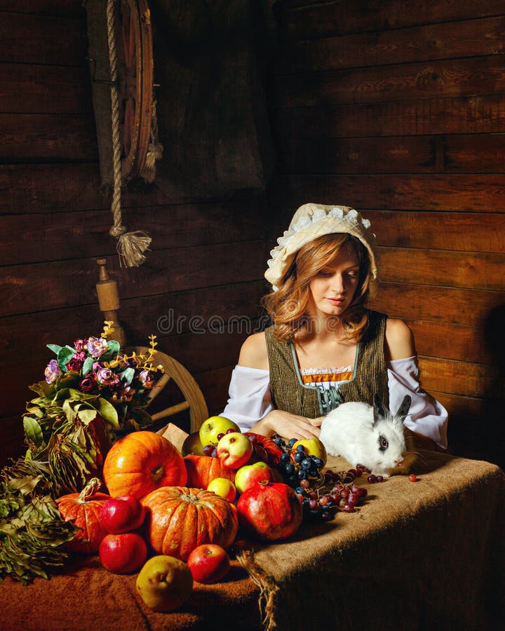 Old Peasant Woman Harvests Corncobs Stock Image Image of farm, labour