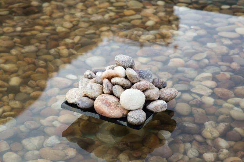 Pebbles in an Artificial Pond Stock Image Image of abundance, pond