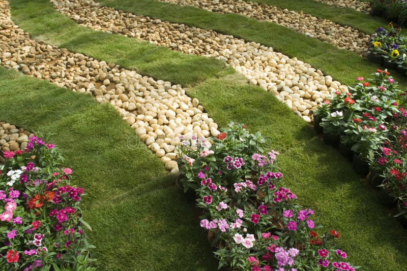 Pebbles and Flower Beds stock photo. Image of grass, neatly 27279430
