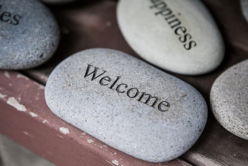 Pebbles with words stock image. Image of inspiration 70156477