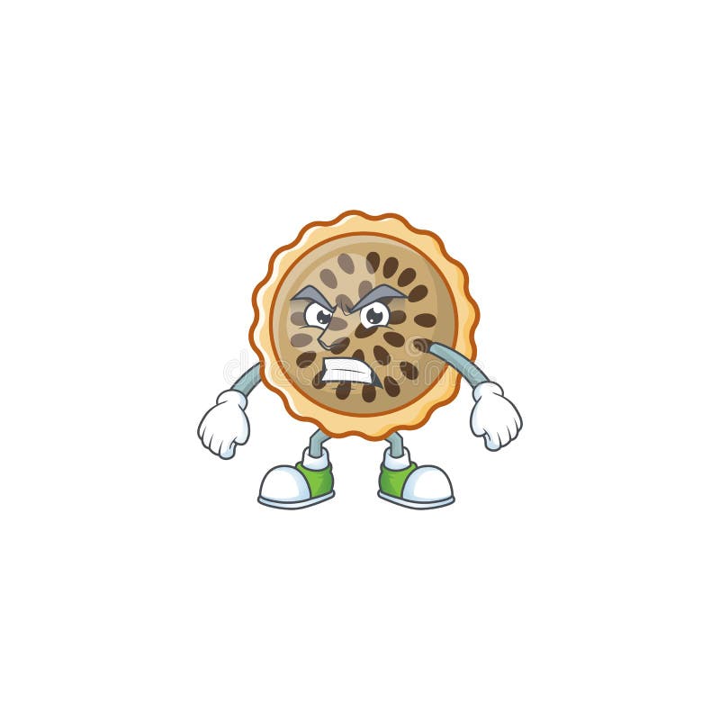 Pecan Pie Annoyed with Cartoon Character Shape Stock Vector