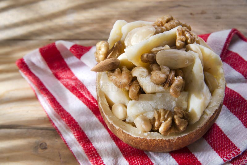 Pecorino Cheese and Walnuts Almonds Stock Image Image of rich, energy