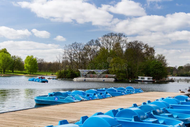 Pedal Boat on the Lake in Park on Sunny Day Stock Image Image of