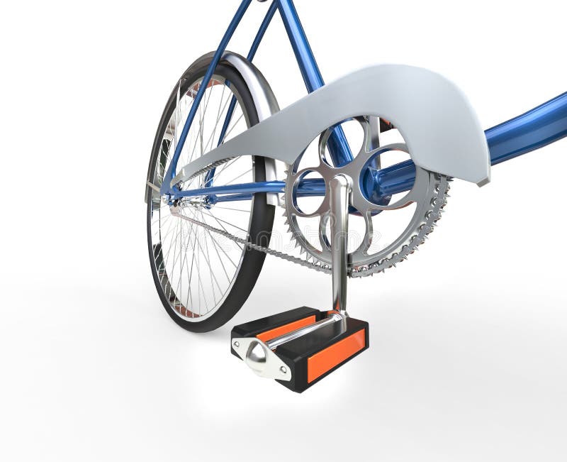 Engrenagem E Pedal Da Bicicleta No Círculo Ilustração Stock