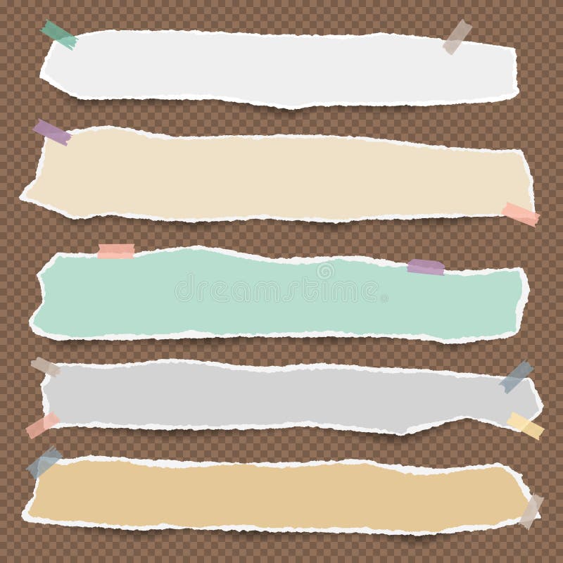 Pedazos de nota en blanco blanca rasgada, de papel del cuaderno con las nubes y de sol en fondo azul stock de ilustración Pedazos de nota en blanco blanca rasgada, de papel del cuaderno con las nubes y de sol en fondo azul stock de ilustración
