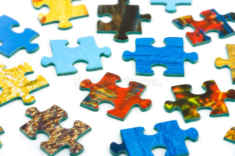 Fondo Del Rompecabezas Montado De Los Bloques De Madera Imagen de