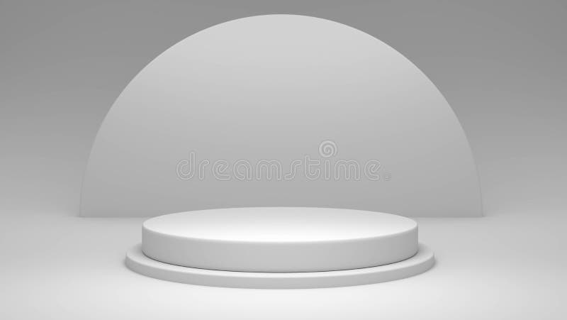 Pedestal of Platform display with modern stand podium on white color background. 3D rendering vector illustration