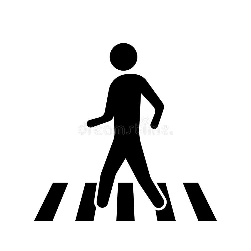 Pedestrian Crossing Road Sign Vector Illustration Stock