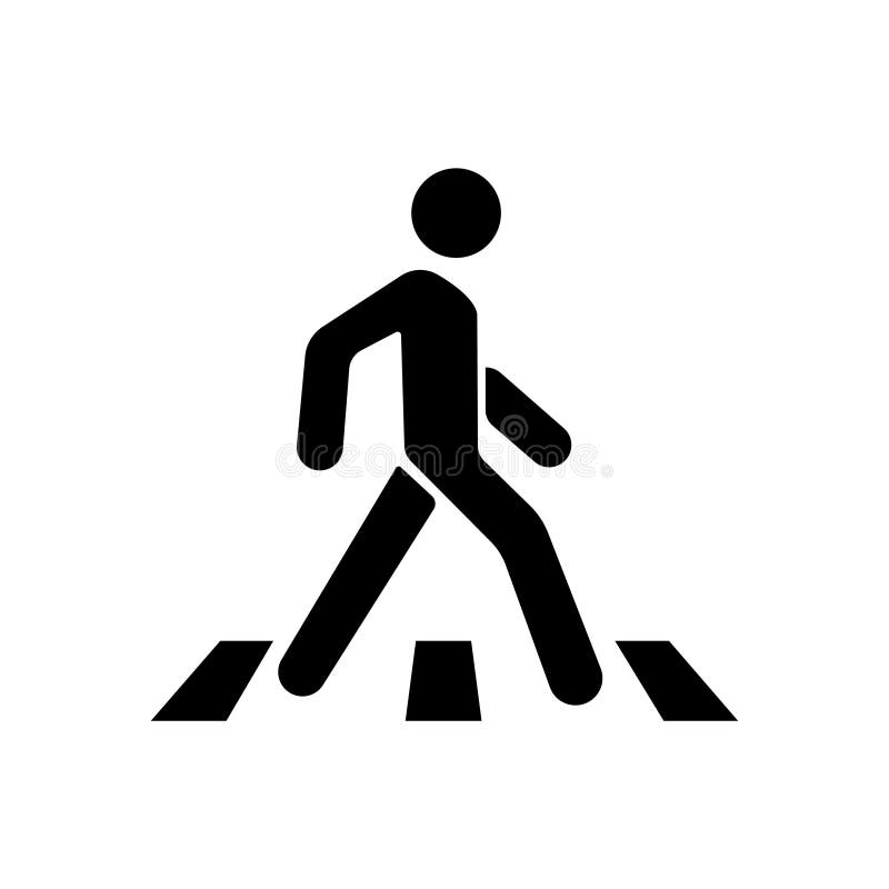 Crossing road icon flat style Royalty Free Vector Image