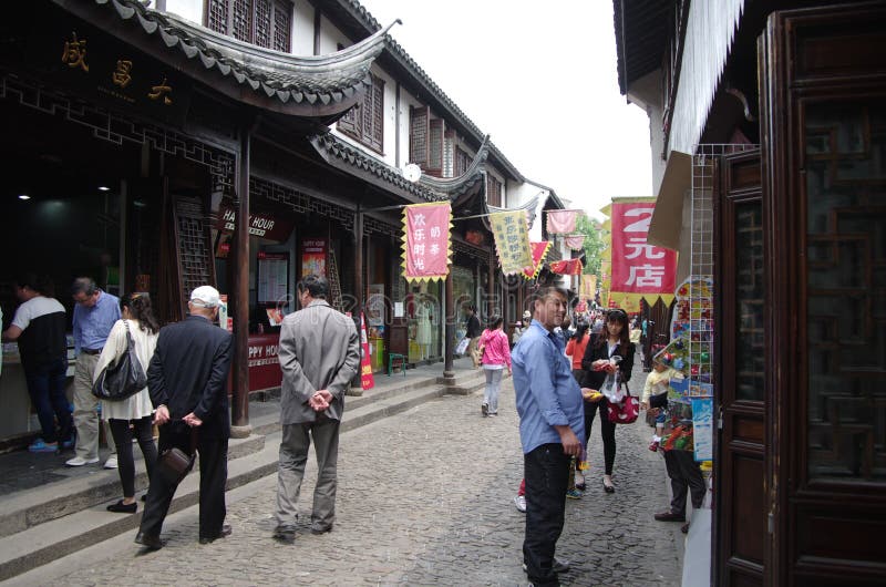 Pedestrian street in Ancinet town,Shanghai