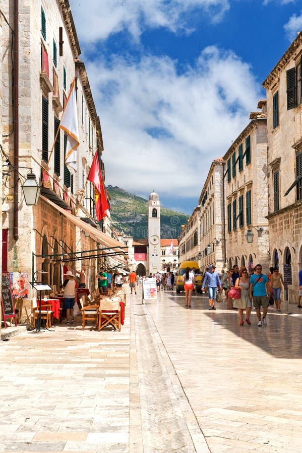 Pedestrian street in Dubrovnik