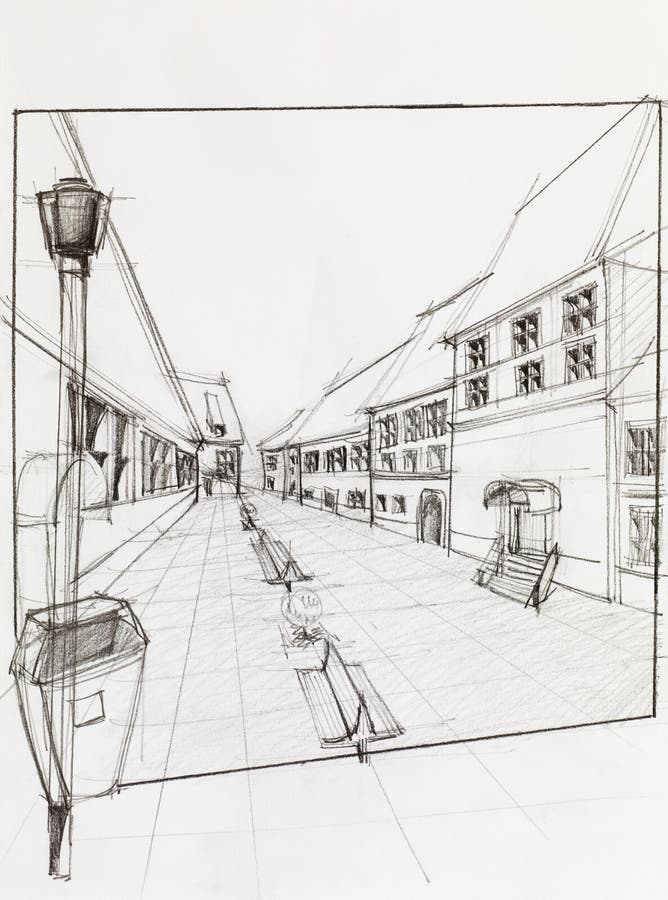 Pedestrian street stock illustration