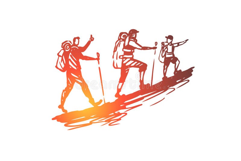 Pedestrian, tourism, travel, people, summer concept. Hand drawn isolated vector. vector illustration Pedestrian, tourism, travel, people, summer concept. Hand drawn isolated vector. vector illustration
