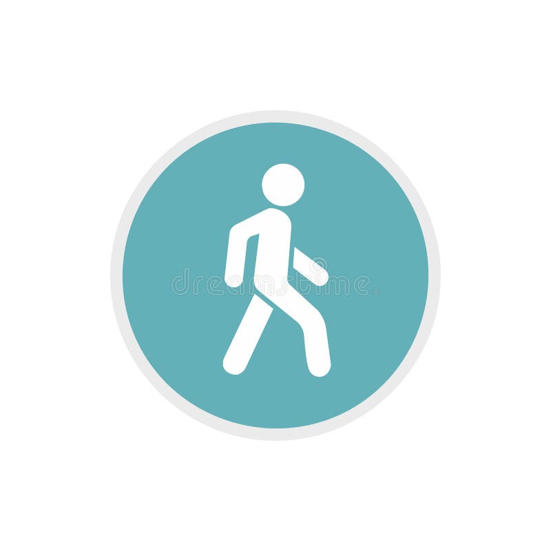 Pedestrians only road sign icon, flat style vector illustration